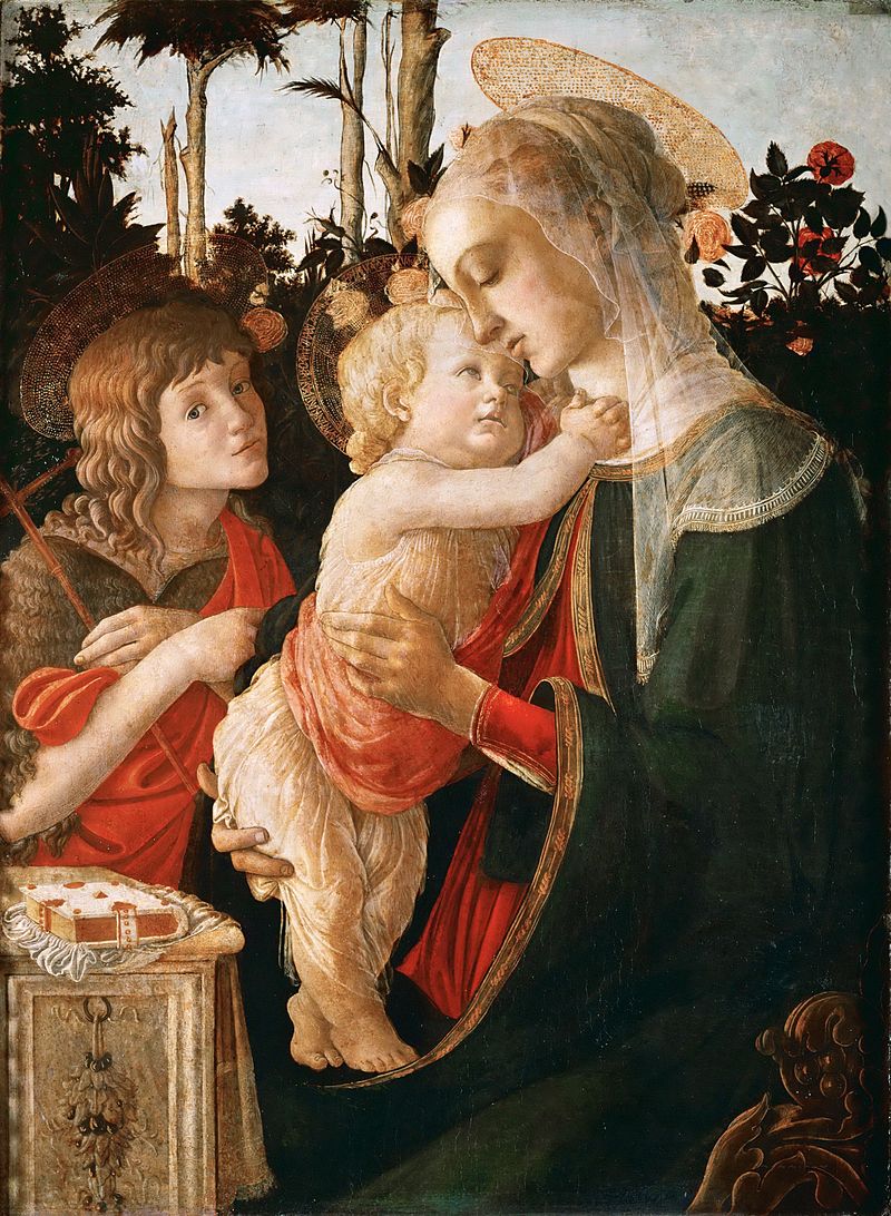 Sandro Botticelli. Madonna and Child with St John the Baptist. 1470-1475